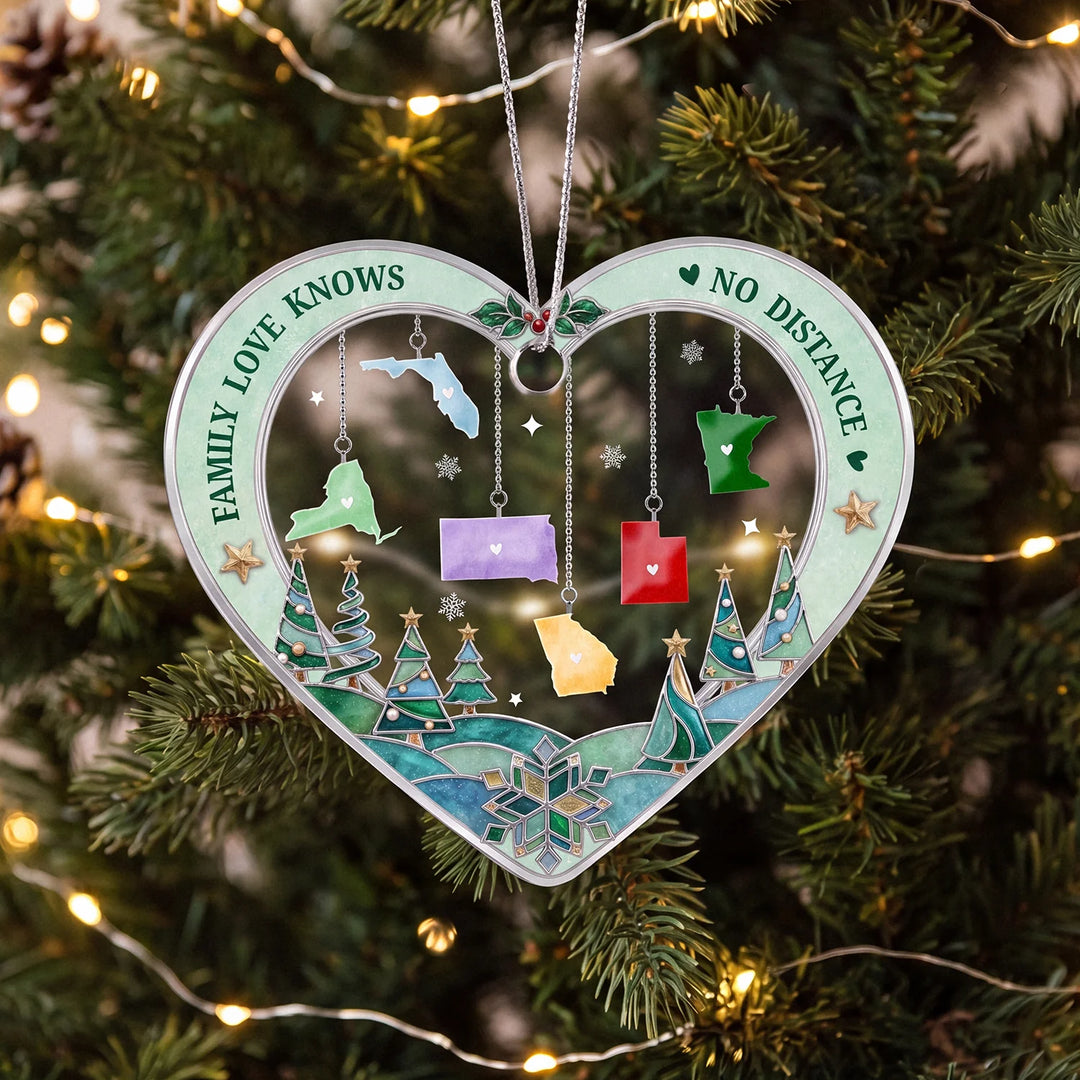Personalized Christmas Ornament "States Heart"