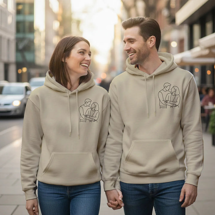 Personalized Hoodie "Couple Line Art"