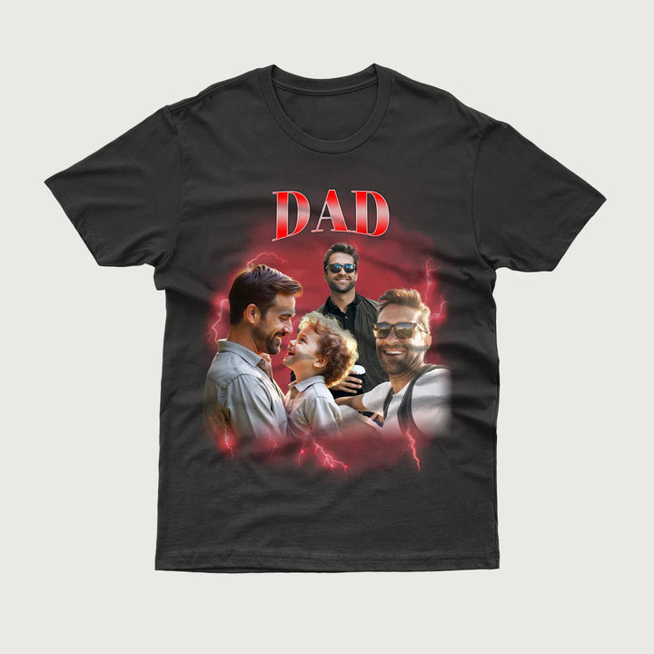Personalized Oversized T-Shirt Vintage Bootleg "Dad"