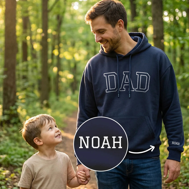 Personalized Hoodie "DAD" with Sleeve Print