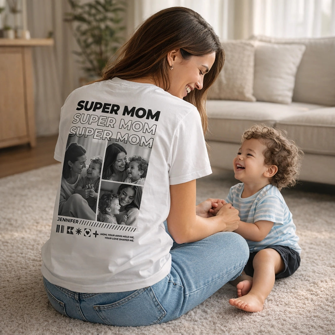 Personalized T-Shirt with Photos "Mom"