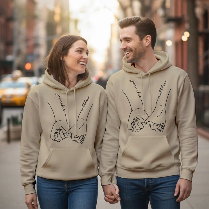 Personalized Couple Hoodies "Hand in Hand"
