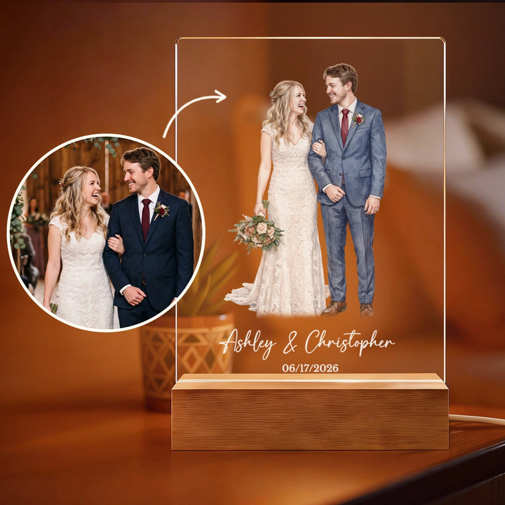 Personalized Glowlight "Wedding Watercolors"