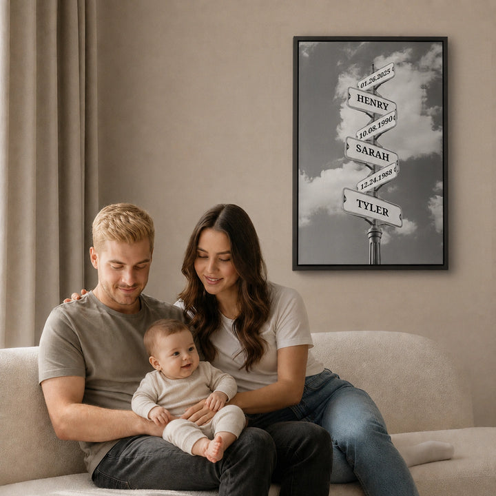 Personalized Canvas "Vintage Street Sign with Birthdate"