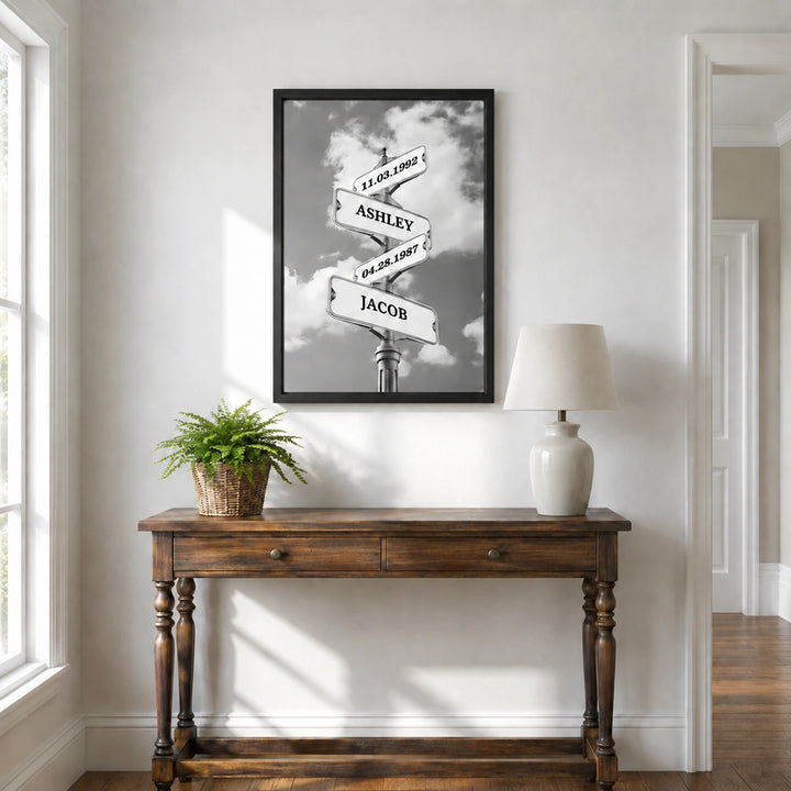 Personalized Canvas "Vintage Street Sign with Birthdate"