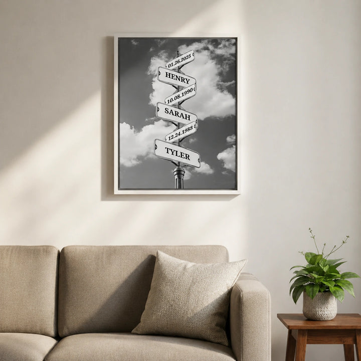Personalized Canvas "Vintage Street Sign with Birthdate"