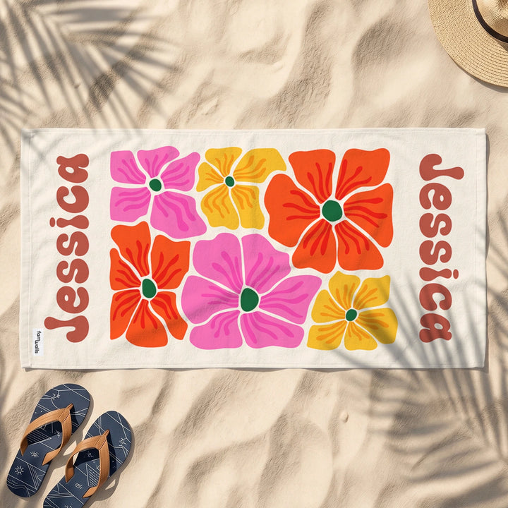 Personalized Bath Towel "Flowers"