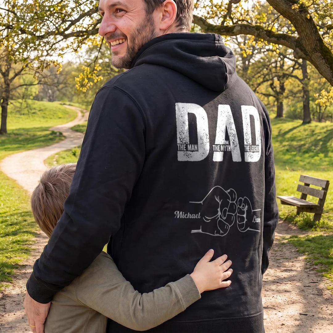 Personalized Hoodie "Dad — The Man, The Myth, The Legend"