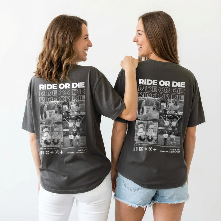 Personalized Matching Oversized T-Shirts "Besties"