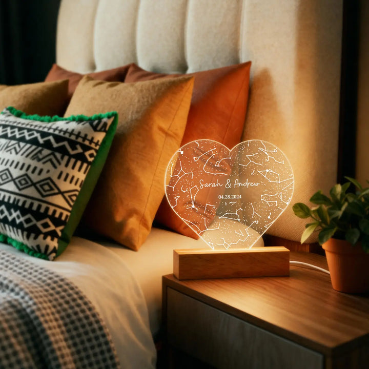 Personalized Heart Acrylic Light "Star Map"