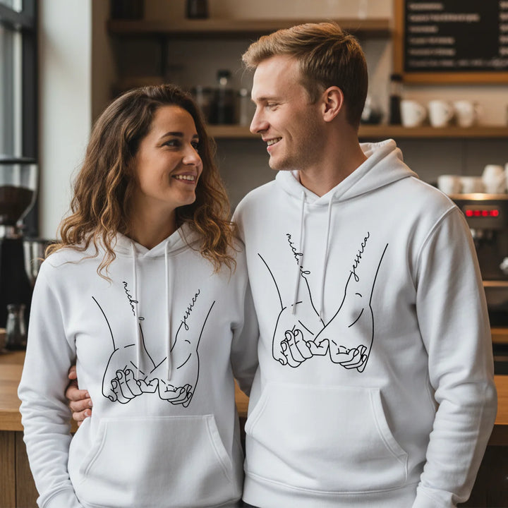 Personalized Couple Hoodies "Hand in Hand"

