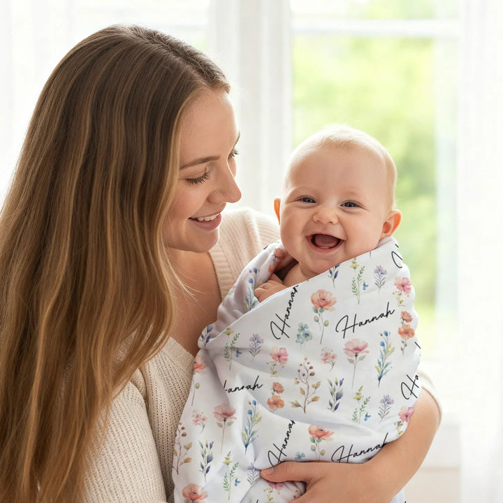 Personalized Baby Blanket "Flowers"