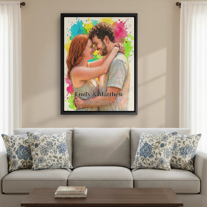 Personalized Canvas "Watercolor Couple"