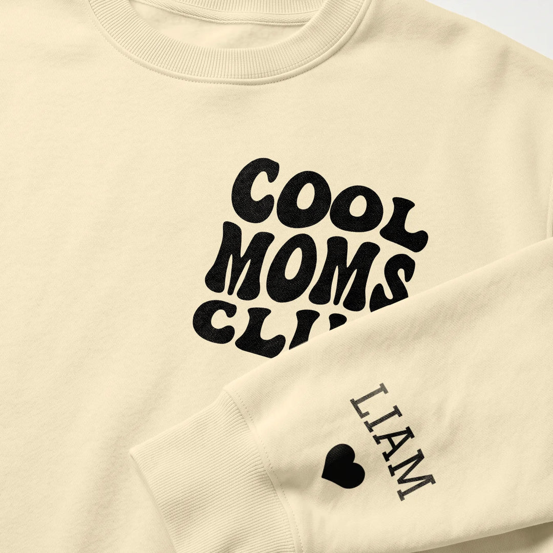Personalized Sweater "Cool Moms Club" with Sleeve Print