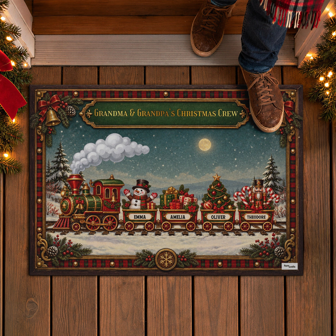 Personalized Doormat "Christmas Train"