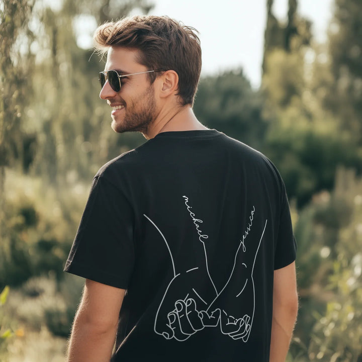 Personalized Matching Oversized T-Shirts "Holding Hands"