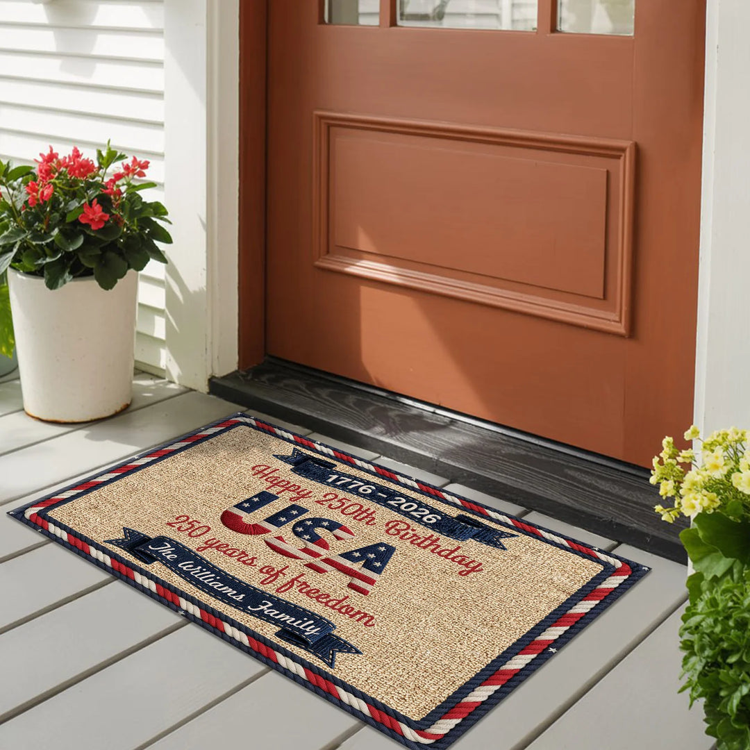 Personalized Doormat “Happy 250th Birthday”
