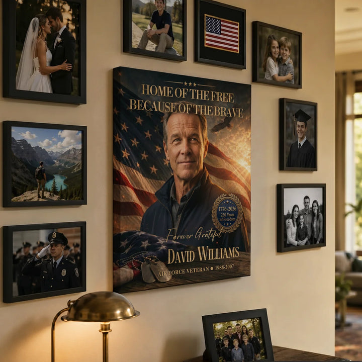 Personalized Canvas "Home of the Free"