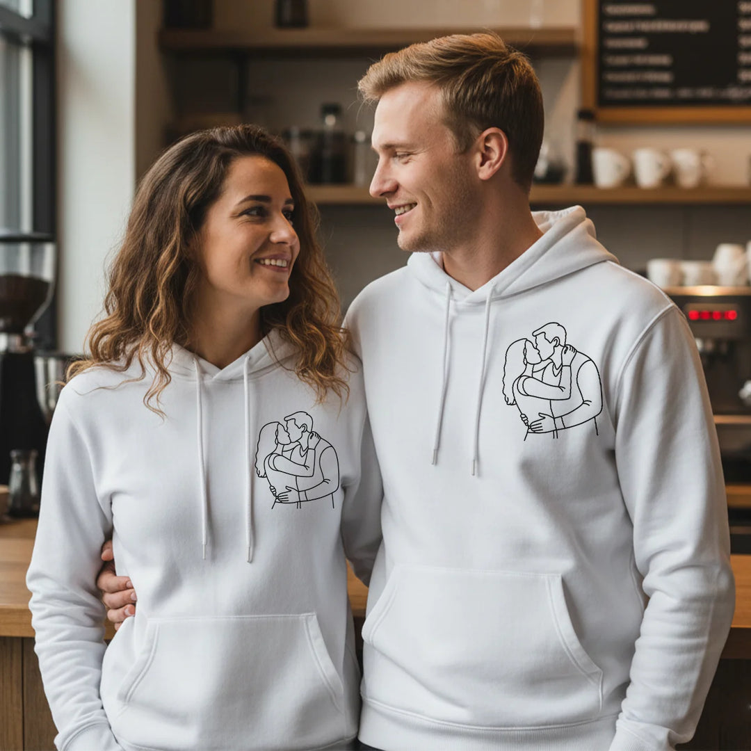 Personalized Hoodie "Couple Line Art"