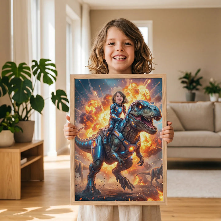 Personalized Children's Poster "T‑Rex Rider"