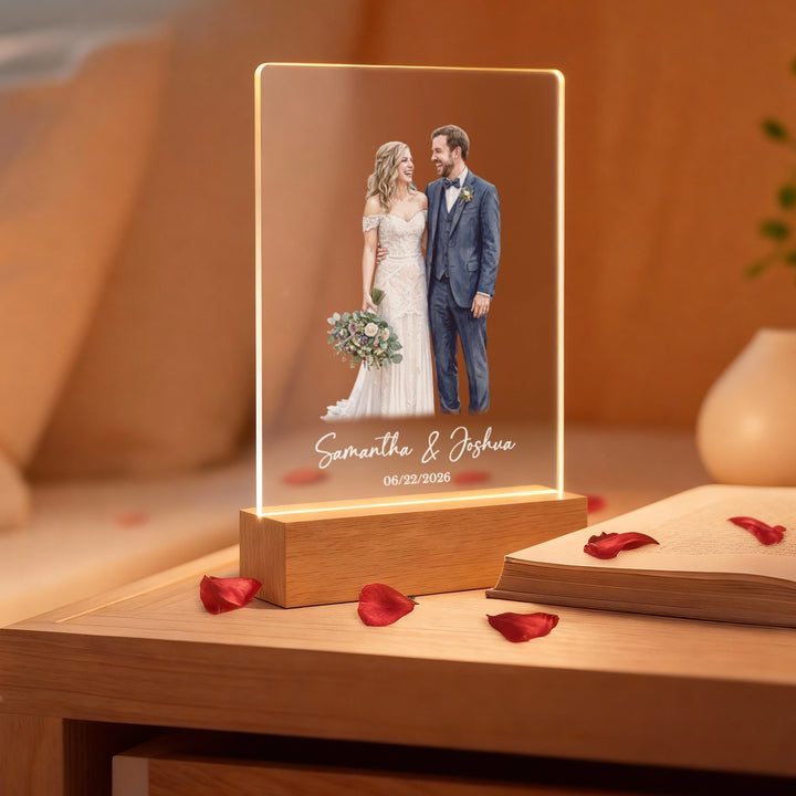 Personalized Glowlight "Wedding Watercolors"