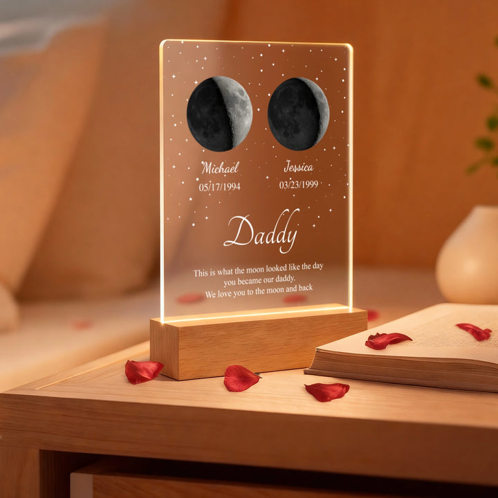 Personalized Glowlight "Moon Phase Dad"
