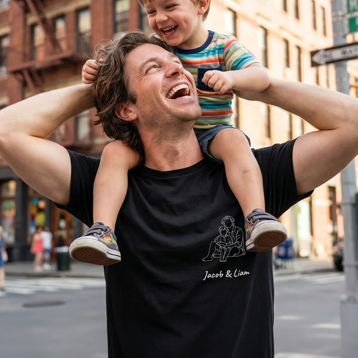 Personalized T-Shirt "Dad Line Art"