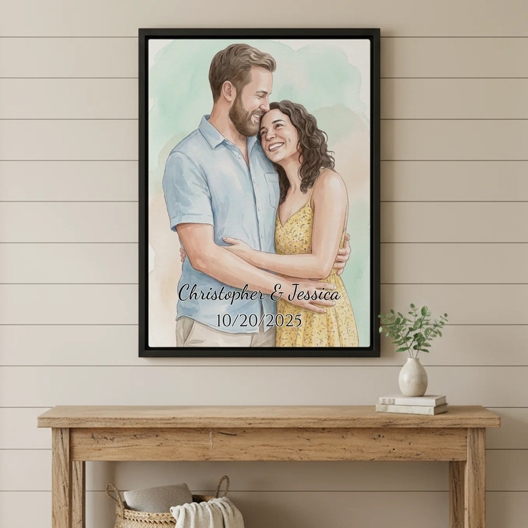 Personalized Canvas "Watercolor Couple"