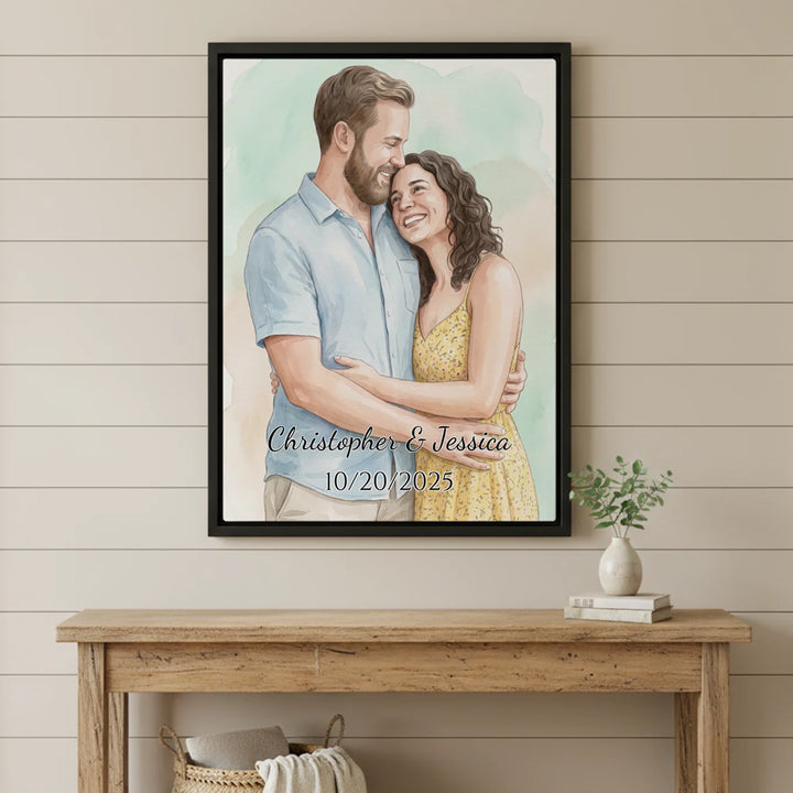 Personalized Canvas "Watercolor Couple"