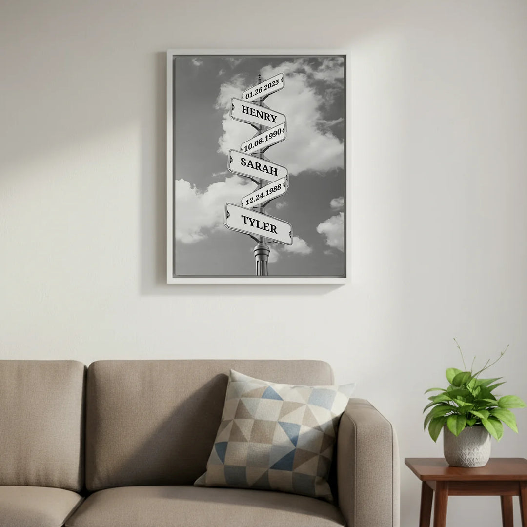 Personalized Canvas "Vintage Street Sign with Birthdate"
