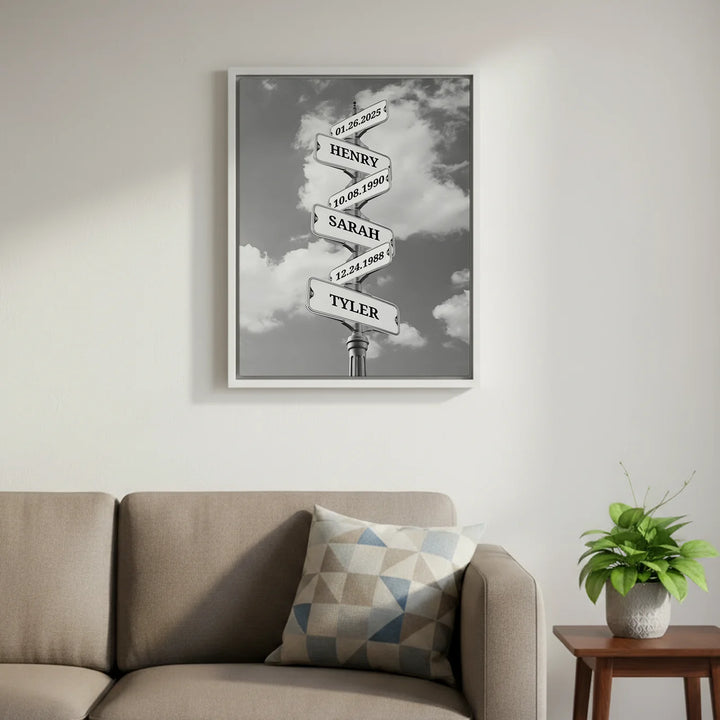 Personalized Canvas "Vintage Street Sign with Birthdate"