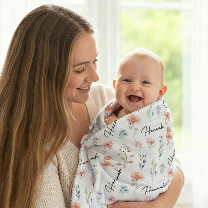Personalized Baby Blanket "Flowers"