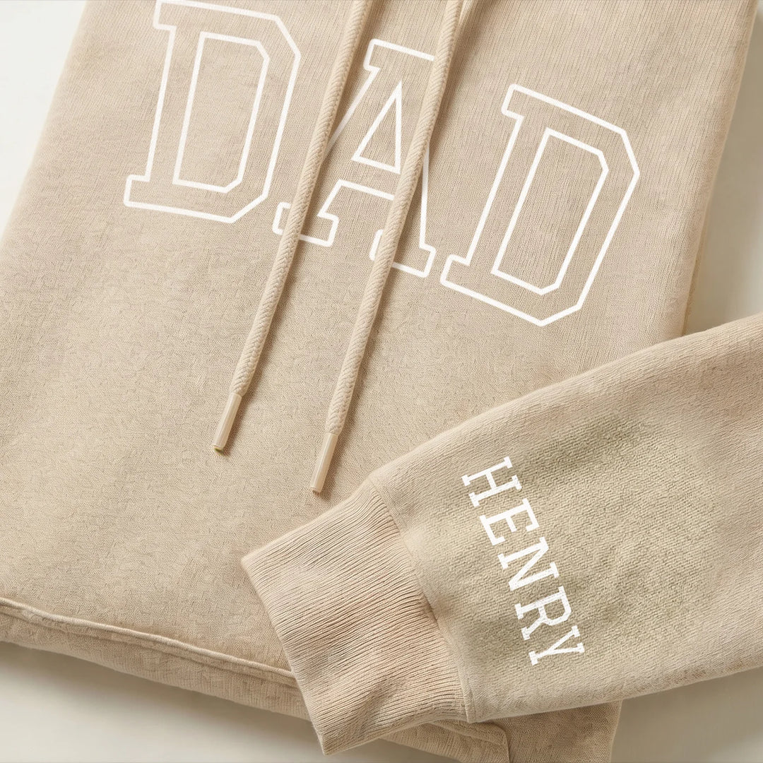 Personalized Hoodie "DAD" with Sleeve Print
