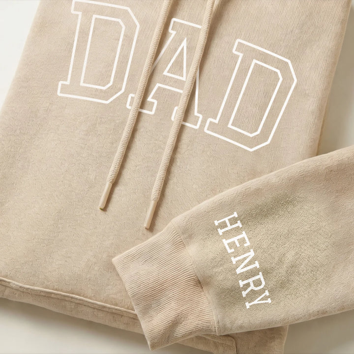 Personalized Hoodie "DAD" with Sleeve Print