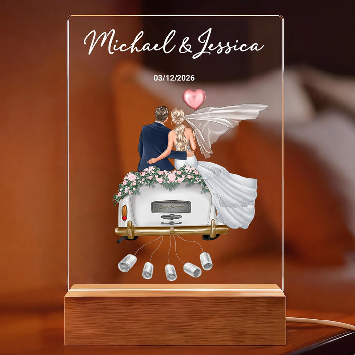 Personalized Acrylic Light "Just Married" | Night Light, Decorative Light, Glowlight