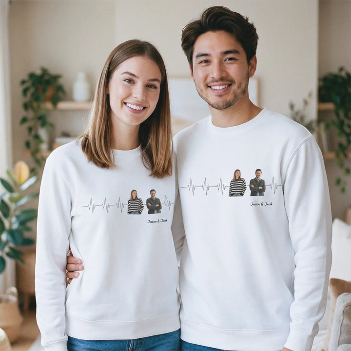 Personalized Sweater "Heartbeat Couple"