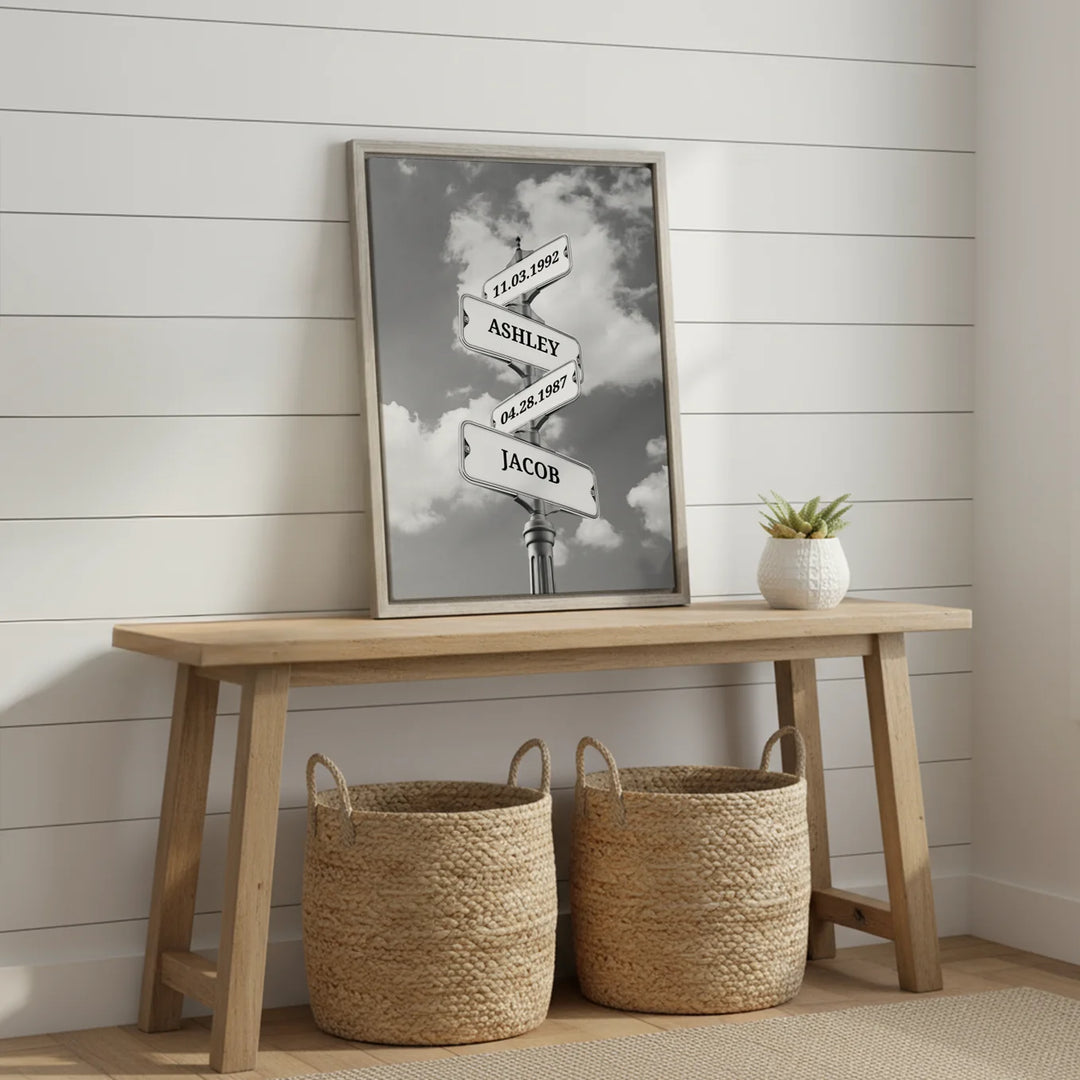 Personalized Canvas "Vintage Street Sign with Birthdate"