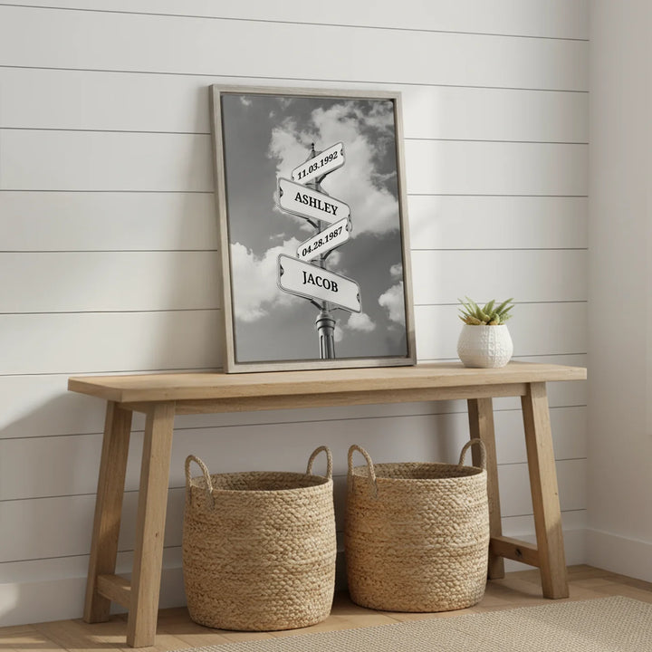Personalized Canvas "Vintage Street Sign with Birthdate"