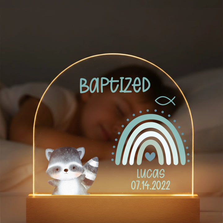 Personalized Baptism Night Light – Custom Name & Date