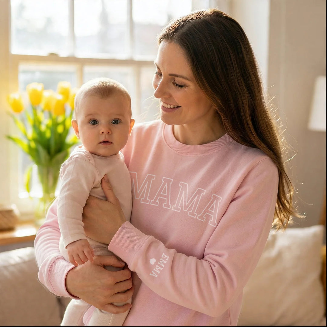 Personalized Sweater "MAMA" with Sleeve Print