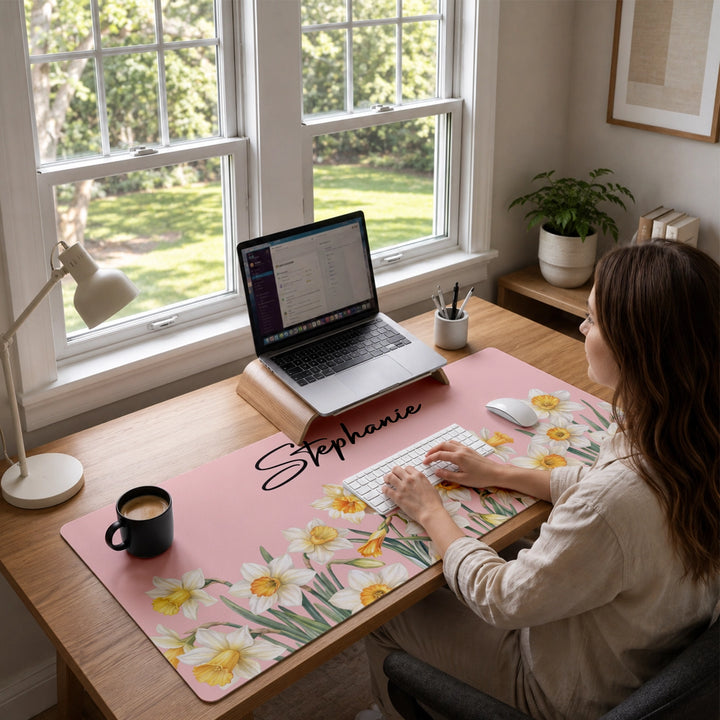 Personalized Desk Mat "Flowers"