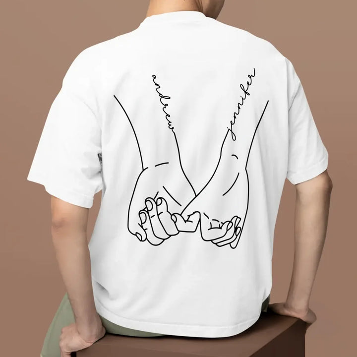 Personalized Matching Oversized T-Shirts "Holding Hands"