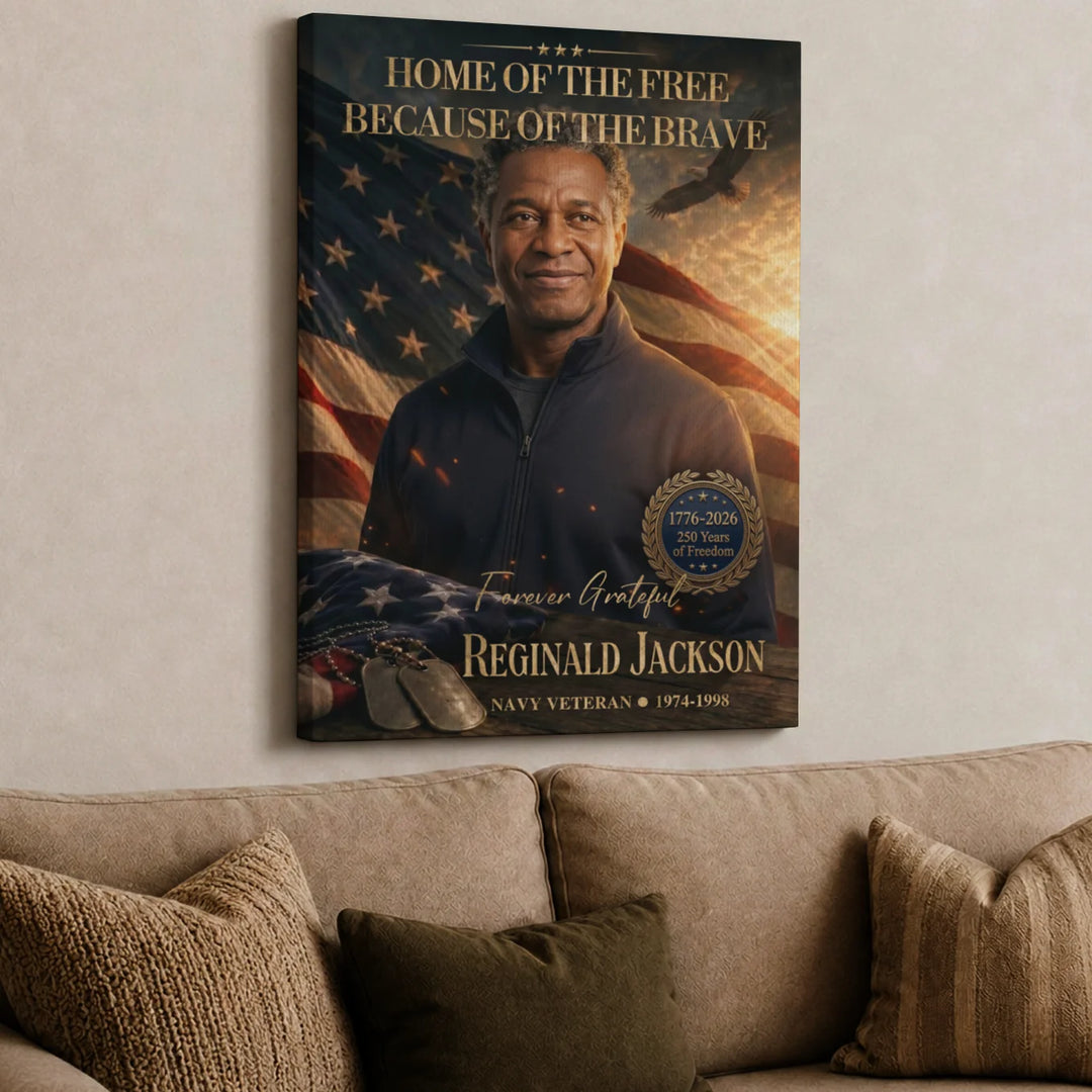 Personalized Canvas "Home of the Free"