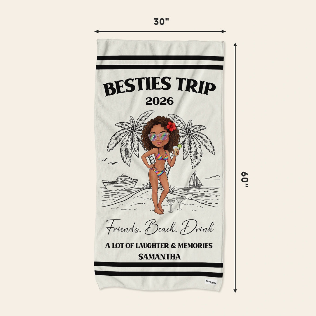 Personalized Beach Towel "Friends Trip"