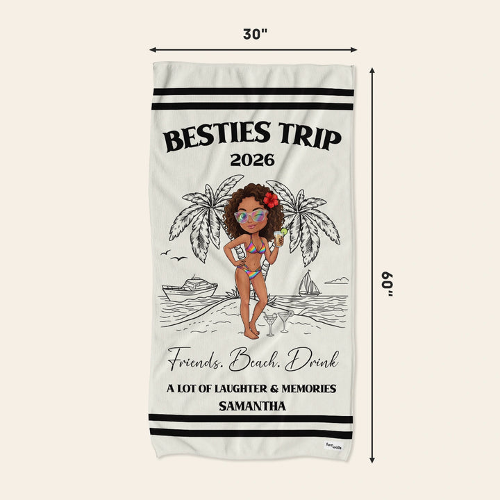 Personalized Beach Towel "Friends Trip"
