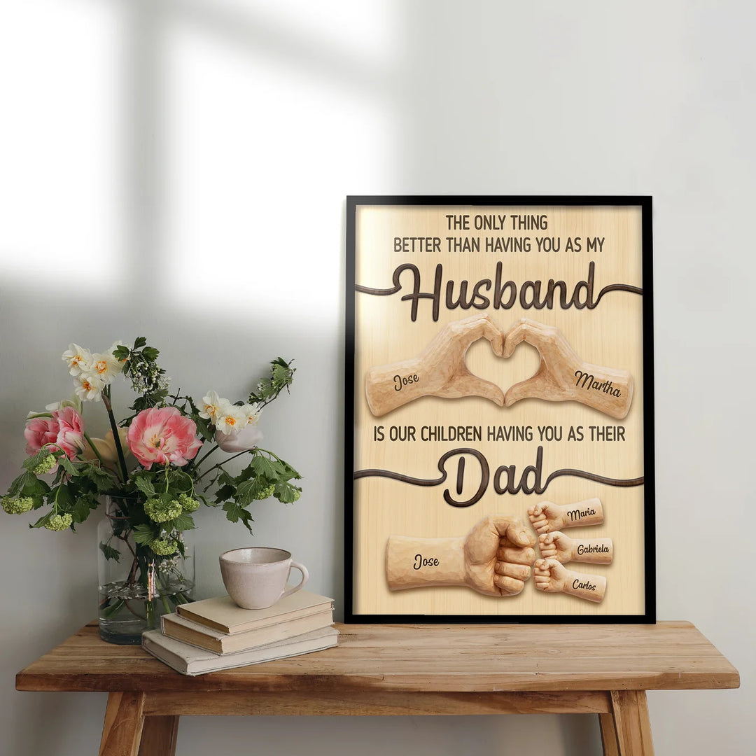 Personalized Wood Design Poster "Dad"