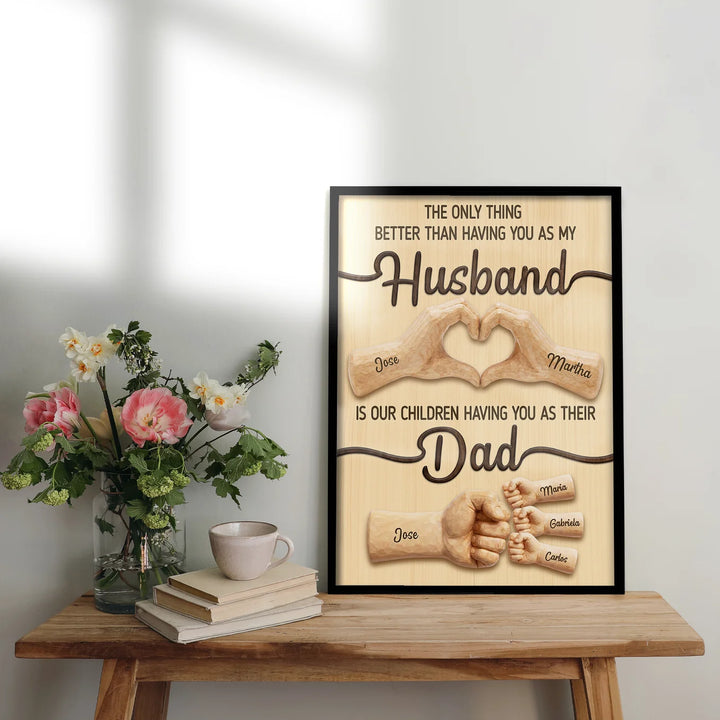 Personalized Wood Design Poster "Dad"