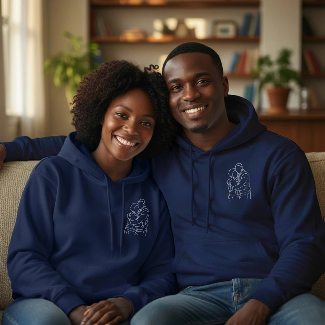 Personalized Hoodie "Couple Line Art"