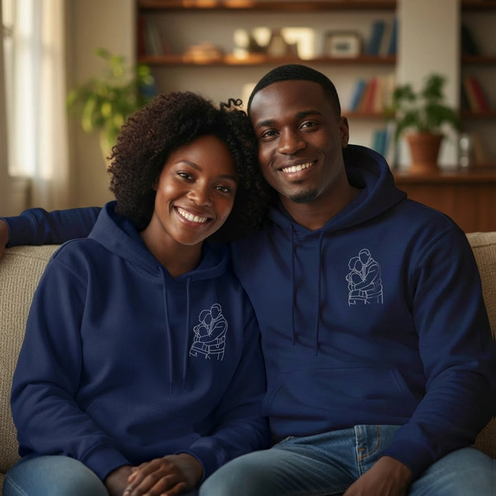 Personalized Hoodie "Couple Line Art"