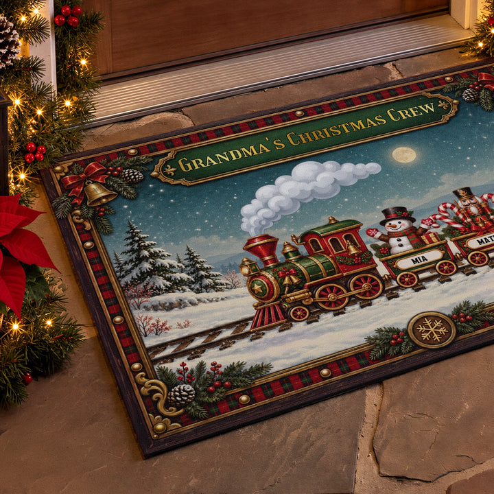 Personalized Doormat "Christmas Train"